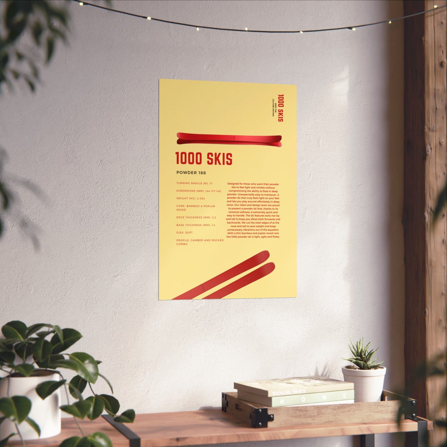 1000 Skis Powder 188 - Poster