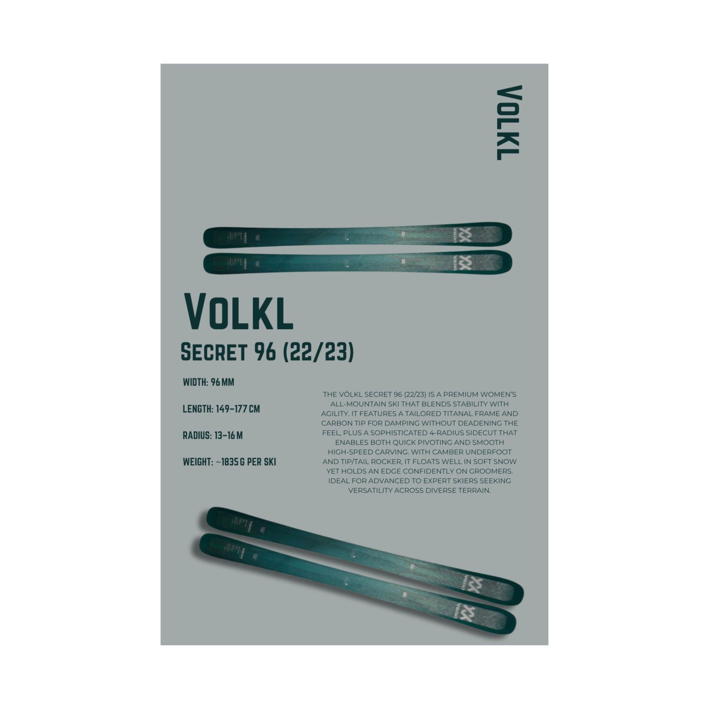 Volkl Secret 96 - Poster