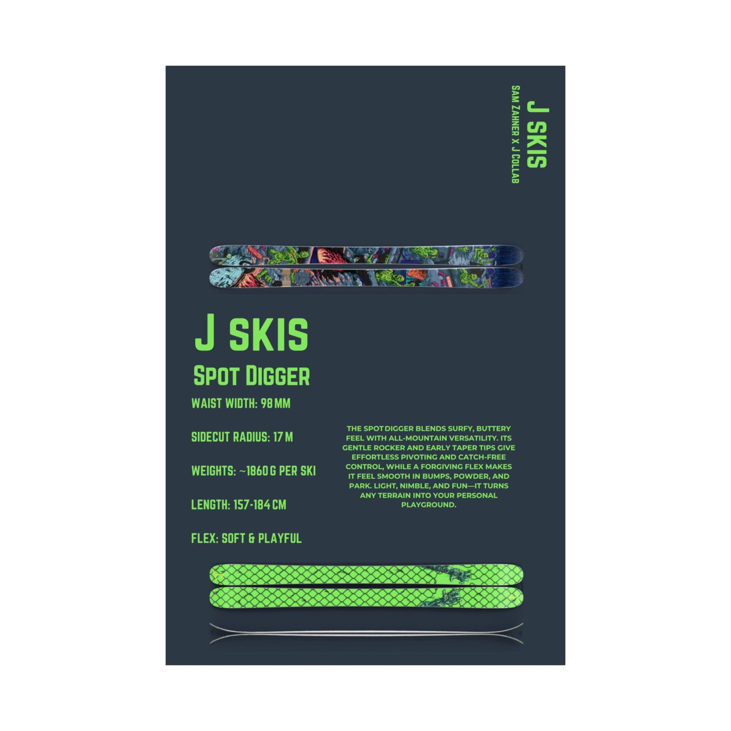J Skis Spot Digger - Poster